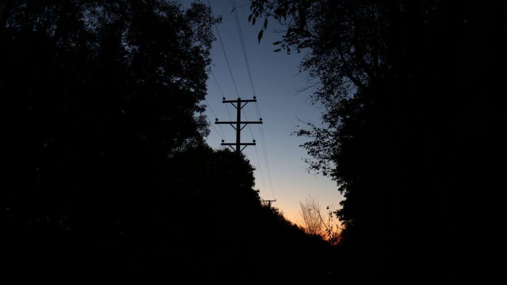 Transmission lines along the trail