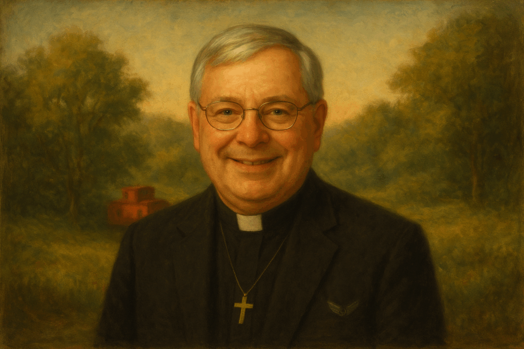 Fr Schleicher portrait created with AI tools.